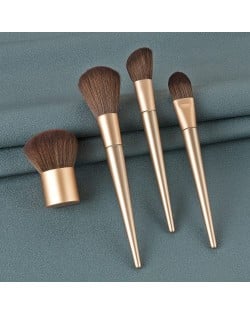 (4 PCS Set) Champagne Gold Color Handle Fashion Design Blush Makeup Brush