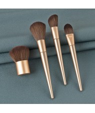 (4 PCS Set) Champagne Gold Color Handle Fashion Design Blush Makeup Brush