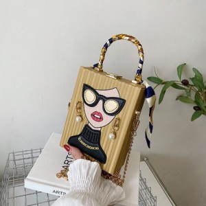 Fashion Box Shape Design Mobile Phone Bag Women Personalized Bag - Khaki