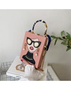 Fashion Box Shape Design Mobile Phone Bag Women Personalized Bag - Khaki