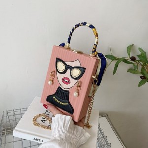 Fashion Box Shape Design Mobile Phone Bag Women Personalized Bag - Pink