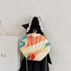 Fashion Pearl Chain Shell Shaped Design Wholesale Women Shoulder Bag Handbag - Colorful