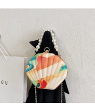 Fashion Pearl Chain Shell Shaped Design Wholesale Women Shoulder Bag Handbag - Colorful