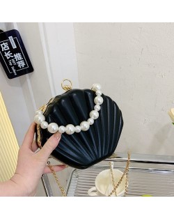 Fashion Pearl Chain Shell Shaped Design Leather Wholesale Women Shoulder Bag Handbag - Pink