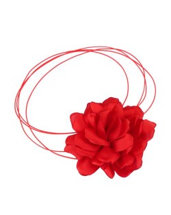 Elegant Big Flower Design Wholesale Women Choker Necklace - Black