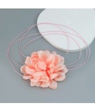 Elegant Big Flower Design Wholesale Women Choker Necklace - Pink