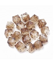 Polygon Spray Painted Transparent Acrylic Beads for DIY Handmade Beaded Jewelry - Camel