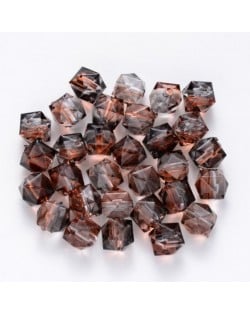 Polygon Spray Painted Transparent Acrylic Beads for DIY Handmade Beaded Jewelry - Grayish Coffee