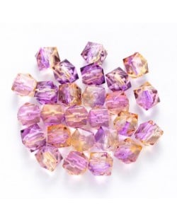 Polygon Spray Painted Transparent Acrylic Beads for DIY Handmade Beaded Jewelry - Purplish Orange