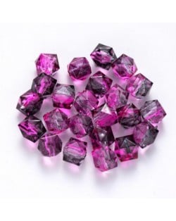 Polygon Spray Painted Transparent Acrylic Beads for DIY Handmade Beaded Jewelry - Blackish Purple