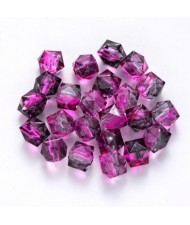 Polygon Spray Painted Transparent Acrylic Beads for DIY Handmade Beaded Jewelry - Blackish Purple