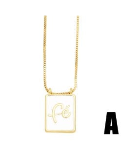 U. S. Popular White Square Shape Pendant Fe Design Wholesale Women Copper Necklace