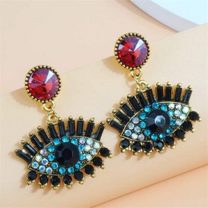 Minimalist Fashion Big Eye Rhinestone Tassel Wholesale Costume Stud Earrings