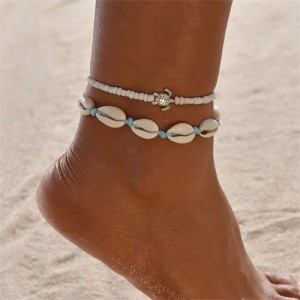 Bohemian Beach Fashion Turtle Pendant Wholesale Seashell Anklet