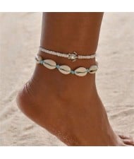 Bohemian Beach Fashion Turtle Pendant Wholesale Seashell Anklet
