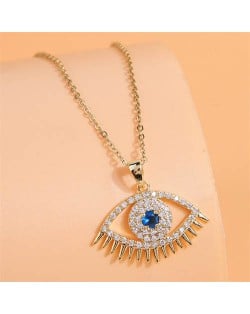 Korean Fashion Minimalist Style Evil Eye Pendant Copper Wholesale Necklace