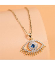 Korean Fashion Minimalist Style Evil Eye Pendant Copper Wholesale Necklace