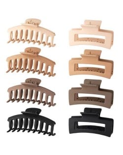 8 Pieces Set Spray Paint Rectangular Gum Claw Hair Clip/ Hair Accessories - Combo A