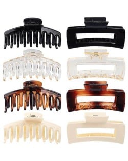 8 Pieces Set Spray Paint Rectangular Gum Claw Hair Clip/ Hair Accessories - Combo B