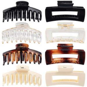 8 Pieces Set Spray Paint Rectangular Gum Claw Hair Clip/ Hair Accessories - Combo B
