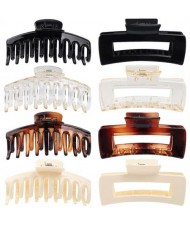 8 Pieces Set Spray Paint Rectangular Gum Claw Hair Clip/ Hair Accessories - Combo B