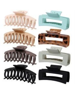 8 Pieces Set Spray Paint Rectangular Gum Claw Hair Clip/ Hair Accessories - Combo C