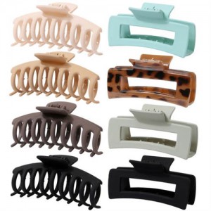 8 Pieces Set Spray Paint Rectangular Gum Claw Hair Clip/ Hair Accessories - Combo C