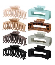 8 Pieces Set Spray Paint Rectangular Gum Claw Hair Clip/ Hair Accessories - Combo C