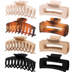 8 Pieces Set Spray Paint Rectangular Gum Claw Hair Clip/ Hair Accessories - Combo D