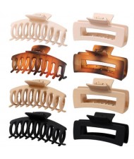 8 Pieces Set Spray Paint Rectangular Gum Claw Hair Clip/ Hair Accessories - Combo D