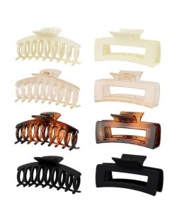 8 Pieces Set Spray Paint Rectangular Gum Claw Hair Clip/ Hair Accessories - Combo E