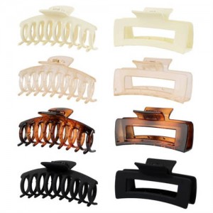 8 Pieces Set Spray Paint Rectangular Gum Claw Hair Clip/ Hair Accessories - Combo E
