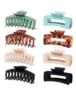 8 Pieces Set Spray Paint Rectangular Gum Claw Hair Clip/ Hair Accessories - Combo F