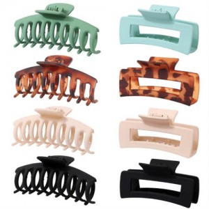 8 Pieces Set Spray Paint Rectangular Gum Claw Hair Clip/ Hair Accessories - Combo F