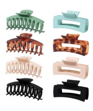 8 Pieces Set Spray Paint Rectangular Gum Claw Hair Clip/ Hair Accessories - Combo F