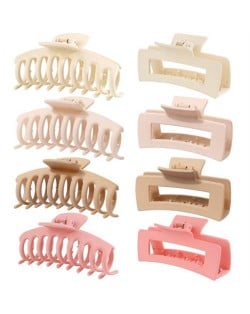 8 Pieces Set Spray Paint Rectangular Gum Claw Hair Clip/ Hair Accessories - Combo G