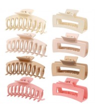 8 Pieces Set Spray Paint Rectangular Gum Claw Hair Clip/ Hair Accessories - Combo G