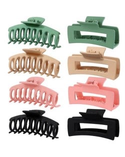 8 Pieces Set Spray Paint Rectangular Gum Claw Hair Clip/ Hair Accessories - Combo J