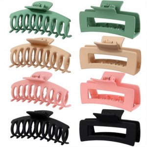 8 Pieces Set Spray Paint Rectangular Gum Claw Hair Clip/ Hair Accessories - Combo J