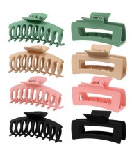 8 Pieces Set Spray Paint Rectangular Gum Claw Hair Clip/ Hair Accessories - Combo J