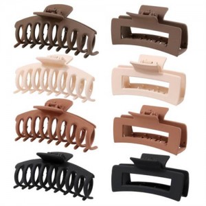 8 Pieces Set Korean Fashion Spray Paint Rectangular Gum Claw Hair Clip/ Hair Accessories - Combo L