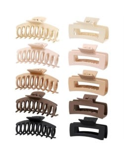 10 Pieces Set Korean Fashion Spray Paint Rectangular and Curvier Gum Claw Hair Clip/ Hair Accessories - Combo A