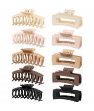 10 Pieces Set Korean Fashion Spray Paint Rectangular and Curvier Gum Claw Hair Clip/ Hair Accessories - Combo A