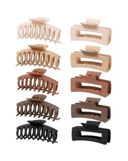 10 Pieces Set Korean Fashion Spray Paint Rectangular and Curvier Gum Claw Hair Clip/ Hair Accessories - Combo B