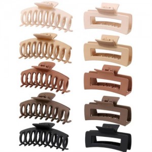 10 Pieces Set Korean Fashion Spray Paint Rectangular and Curvier Gum Claw Hair Clip/ Hair Accessories - Combo B