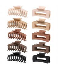 10 Pieces Set Korean Fashion Spray Paint Rectangular and Curvier Gum Claw Hair Clip/ Hair Accessories - Combo B