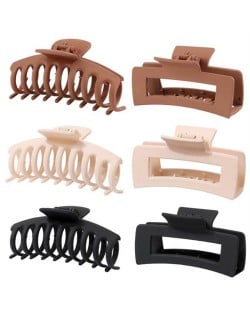 6 Pieces Set Korean Fashion Spray Paint Curvier and Rectangular Gum Claw Hair Clip/ Hair Accessories