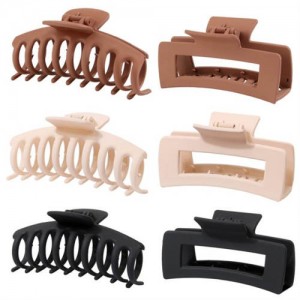 6 Pieces Set Korean Fashion Spray Paint Curvier and Rectangular Gum Claw Hair Clip/ Hair Accessories