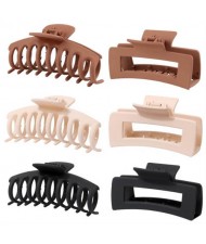 6 Pieces Set Korean Fashion Spray Paint Curvier and Rectangular Gum Claw Hair Clip/ Hair Accessories