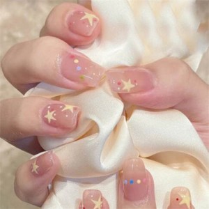 Ice Transparent Blush Stars Simple Fashion Detachable Manicure Sheet Fake Nail Wholesale Nail Stickers